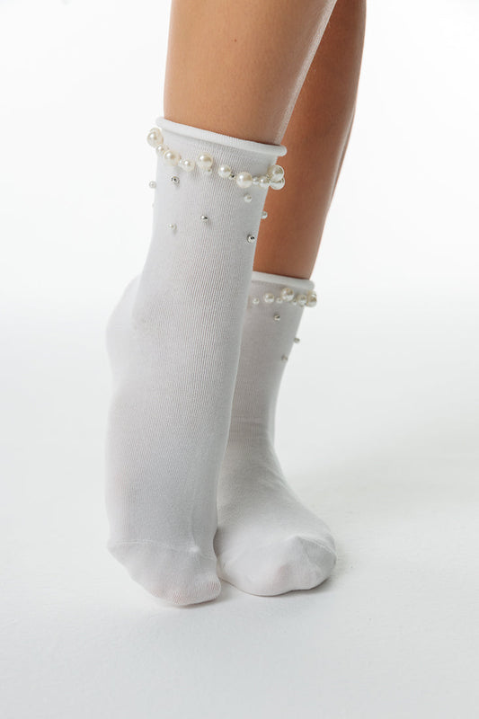 BEADED SHORT SOCKS LIMLIM