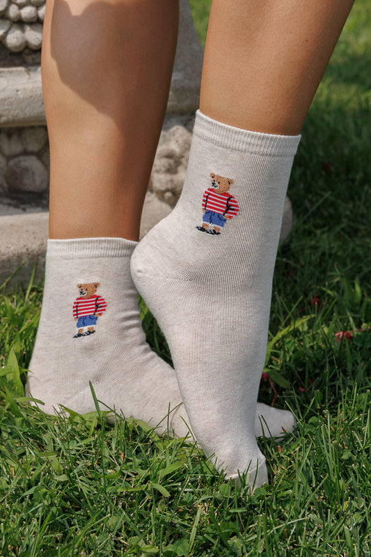 COZY TEDDY CREW SOCKS