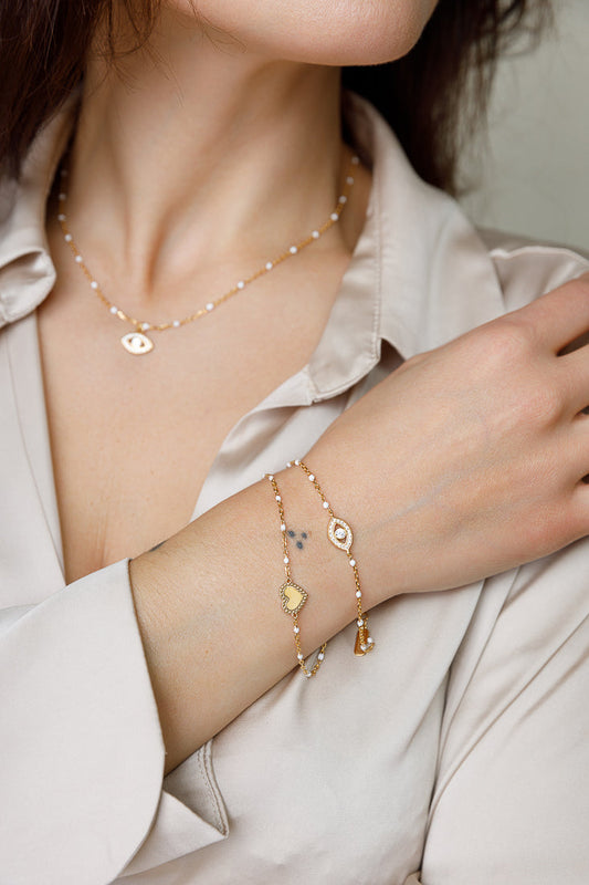 Rosary evil eye bracelet Limlim fashion accessories