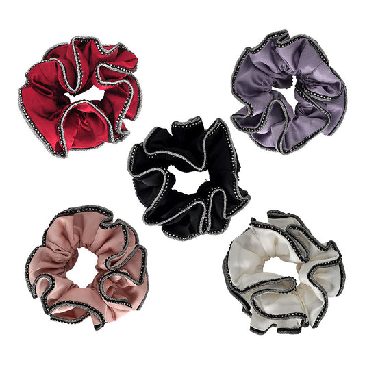 MEDIUM CRYSTAL TRIM SCRUNCHIES Limlim fashion accessories