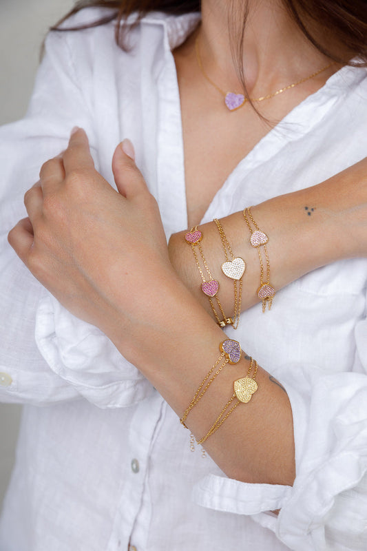 CANDY SIDE HEART THREE BRACELET Limlim fashion accessories