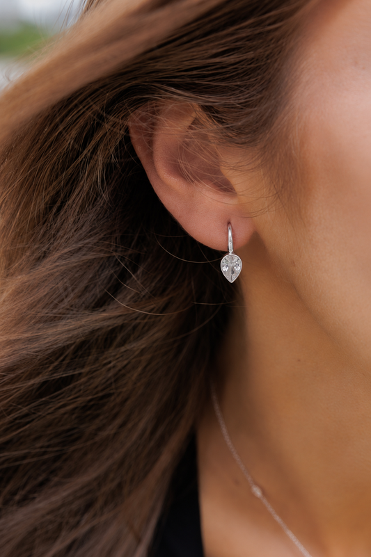 EVERY DAY PEAR DROP SILVER