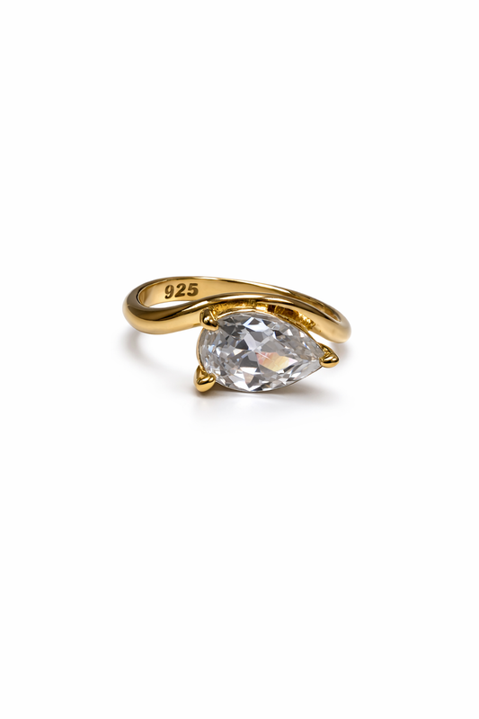 PEAR SHAPE PINKY RING