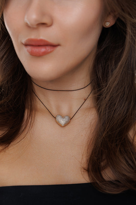 PAVE SLIDER HEART NECKLACE