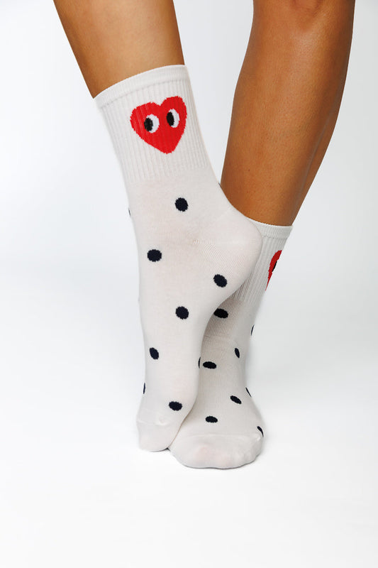 POLKA HEART SHORT SOCKS LIMLIM