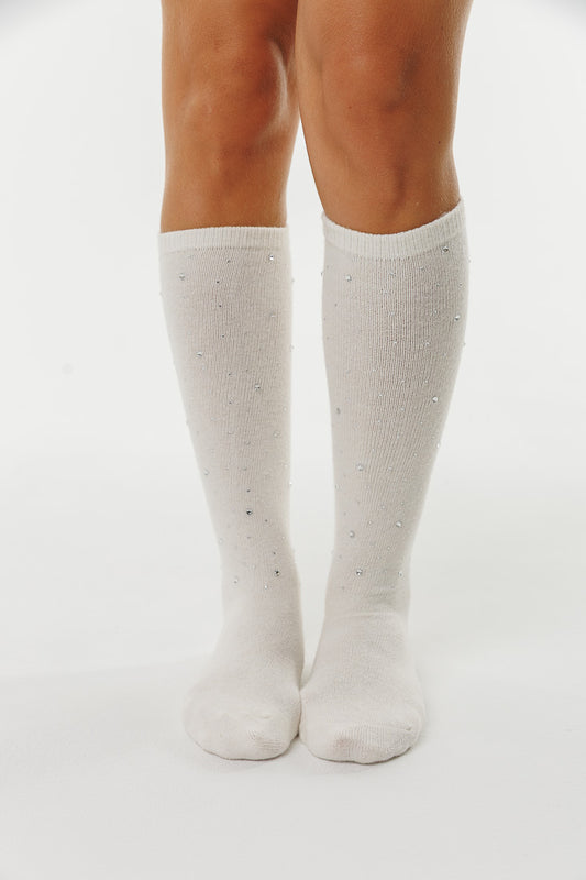 KNEE HIGH CRYSTAL SOCKS CASHMERE