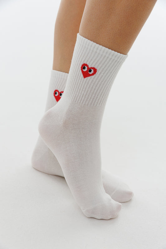 RIBBED LOOKING HEART SOCKS