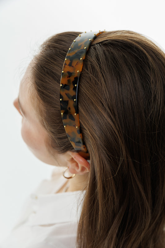 ACRYLIC GOLD STUD HAIRBAND