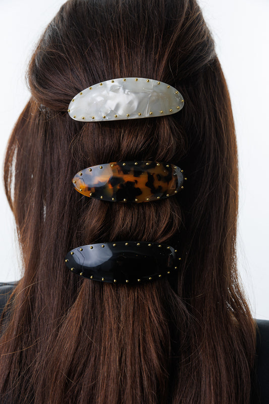 GOLD STUDD FRENCHE BARRETTE