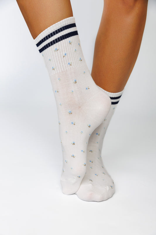 CREW FLORAL RIBBED SOCKS