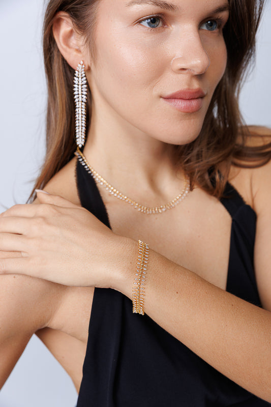 MARQUIS LEAF DROP EARRINGS