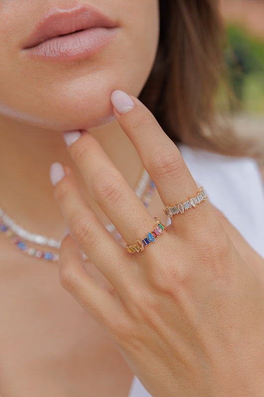 BAGUETTE CRYSTAL RING