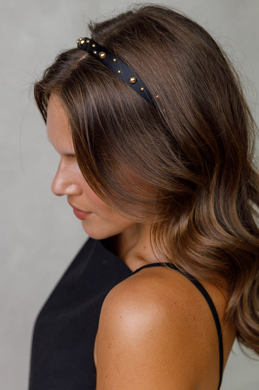 SATIN GOLD BALL HAIRBAND Limlim fashion accessories