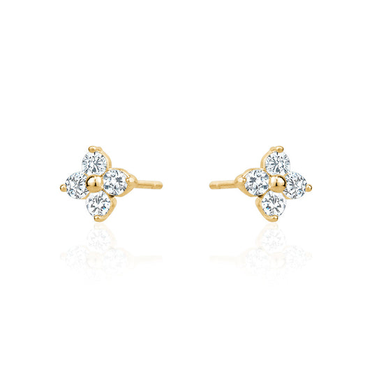 CRYSTAL CLOVER STUD EARRINGS Limlim fashion accessories