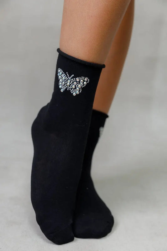 BUTTERFLY CRYSTAL SOCKS SISTRBRAND