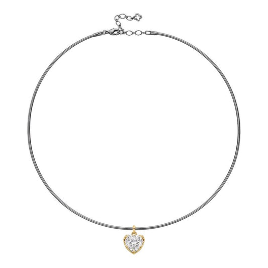 CRYSTAL HEART WIRE NECKLACE