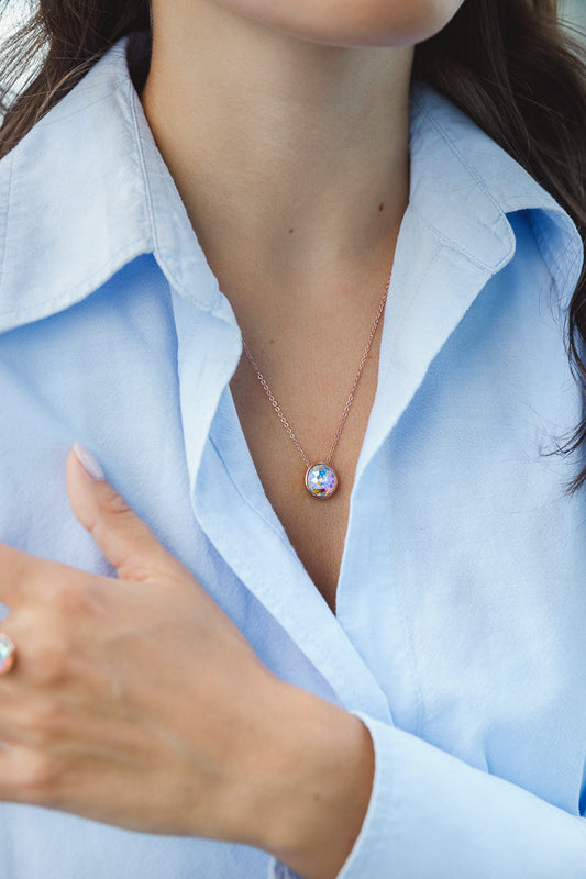 ROSE GOLD AB CRYSTAL NECKLACE Limlim fashion accessories