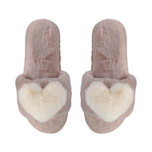 PLUSH HEART SLIPPERS Limlim fashion accessories
