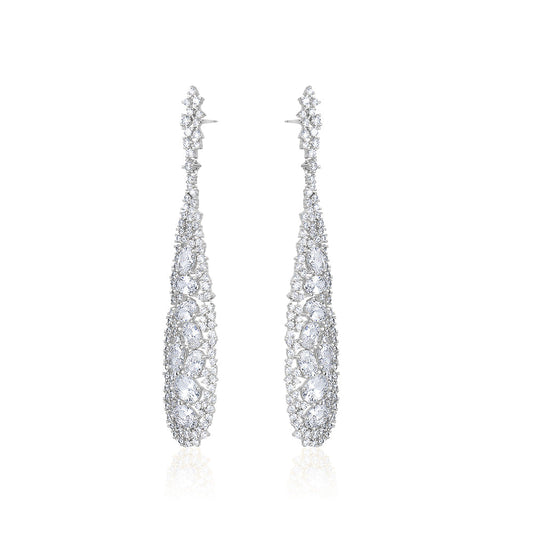 DANGLING RAINDROP CRYSTAL EARRINGS LIMLIM