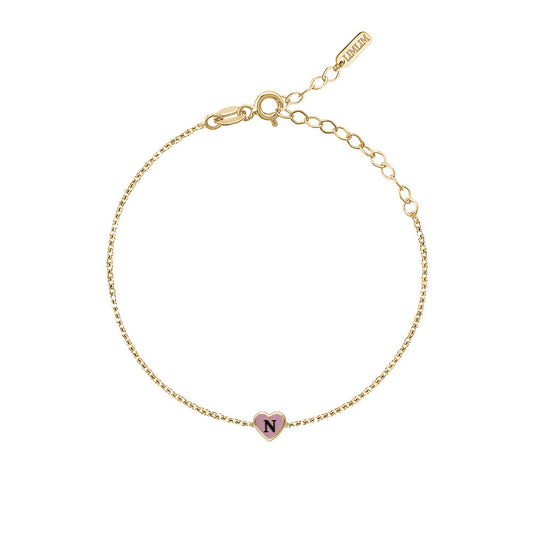 ENAMEL HEART INITIAL BRACELET Limlim fashion accessories