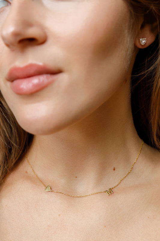 HEART INITIAL NECKLACE sistrbrand