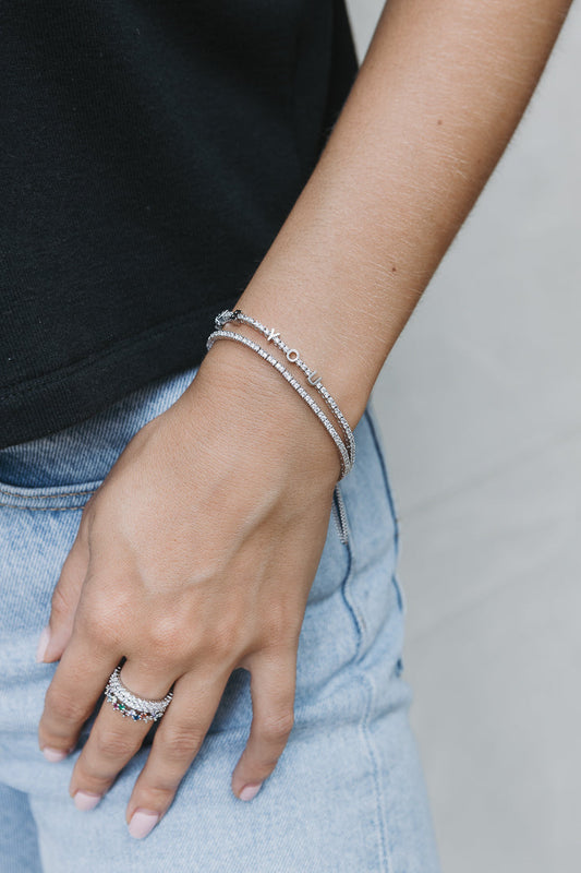 THIN TENNIS BRACELET SILVER limlim