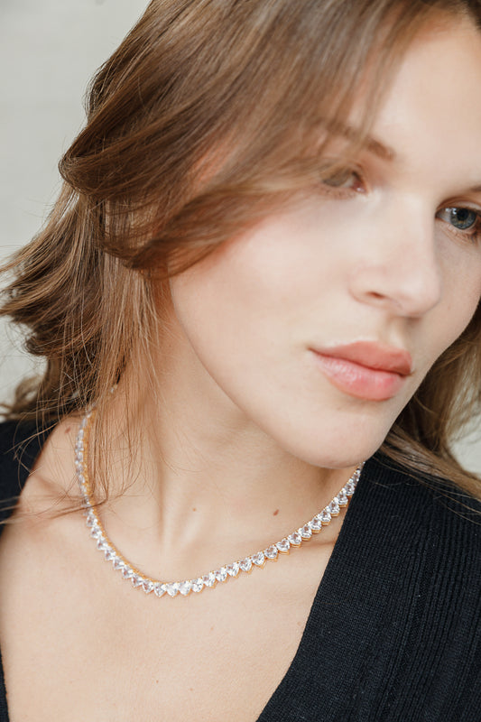 ALL HEARTS TENNIS NECKLACE