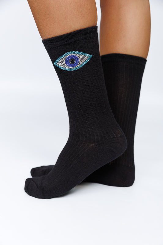 HIGH EVIL EYE CRYSTAL SOCKS