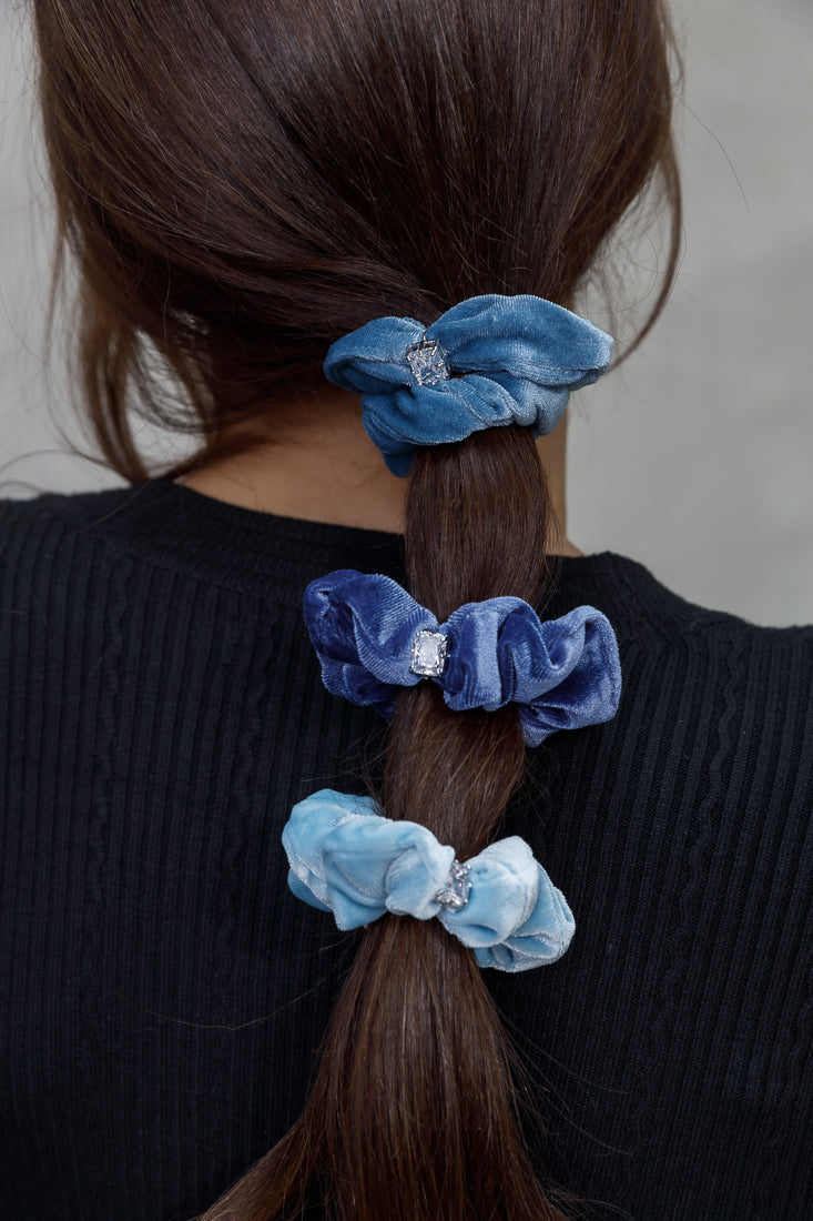 EMERALD CUT CRYSTALE SCRUNCHIE Limlim fashion accessories