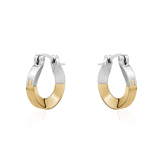 SMALL TWO TONE TWISTED HOOPS