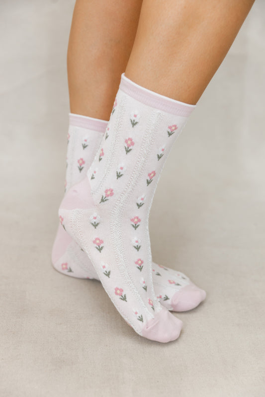 FLORAL FRILL TRIM SOCKS