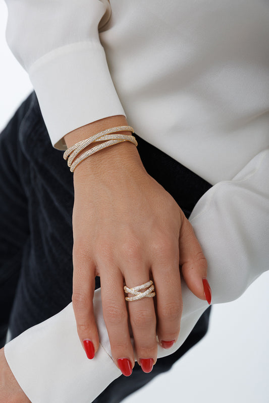 CRISS CROSS CRYSTAL BANGLE