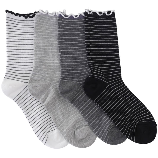 SOFT FRILL STRIPE SOCKS