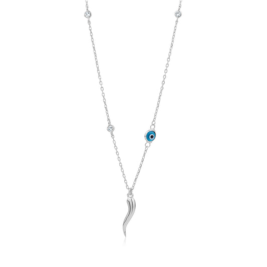 HORN EVIL EYE NECKLACE