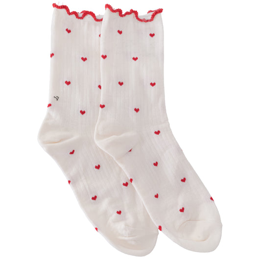 FRILL HEART RED SOCKS