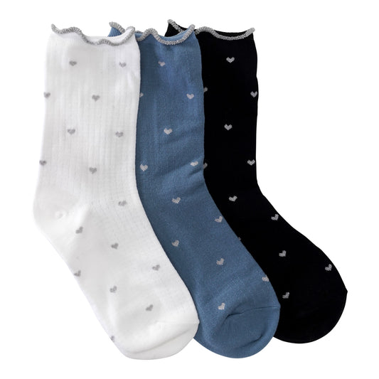 LIGHT FRILL SMALL HEART SOCKS