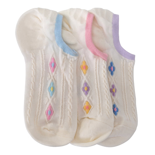 THREE PACK DIAMOND NO SHOW SOCKS