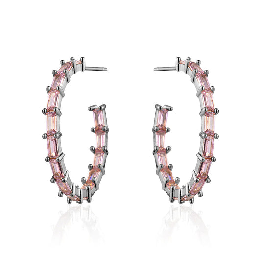 MEDIUM BAGUETTE HOOPS PINK Limlim fashion accessories