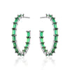MEDIUM BAGUETTE HOOPS EMERALD