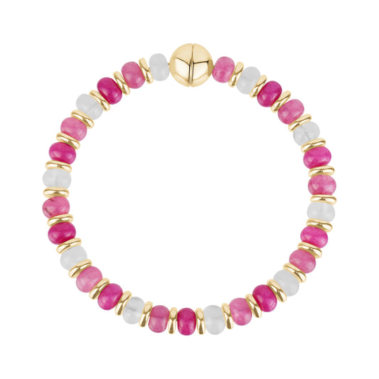 BEADED BRACELETS PINK TONES