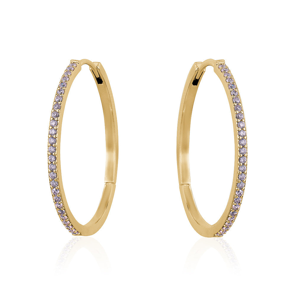 THINNEST PAVE HOOP Limlim fashion accessories