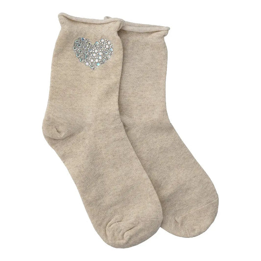 HEART CRYSTAL SOCKS SISTRBRAND