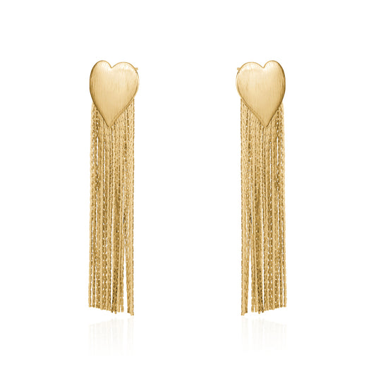 HEART THREAD EARRINGS
