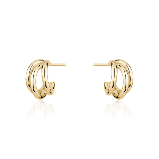 SMALL THREE TIER BOLD HOOPS