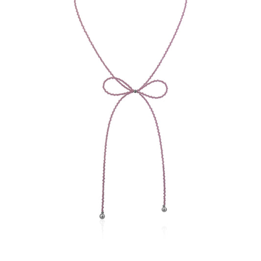 SIDE BOW LARIAT CRYSTAL
