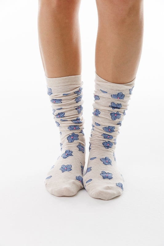 KNEE HIGH FLORAL SOCKS