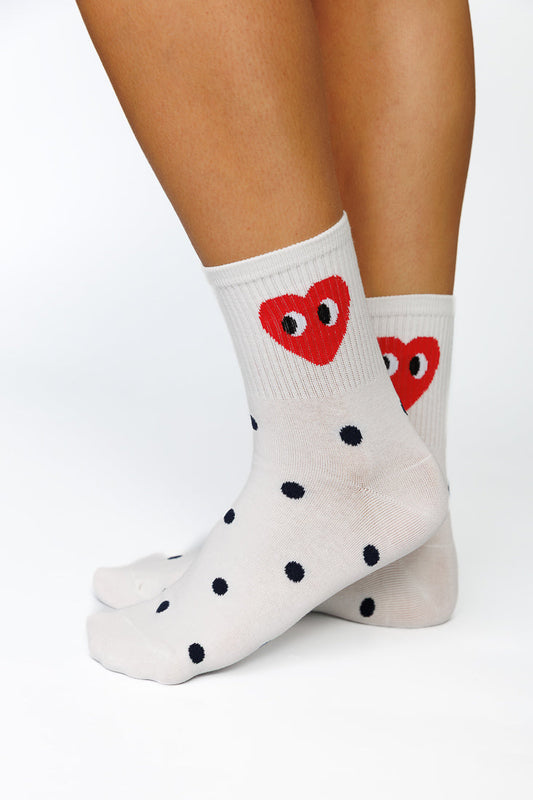 POLKA HEART SHORT SOCKS LIMLIM