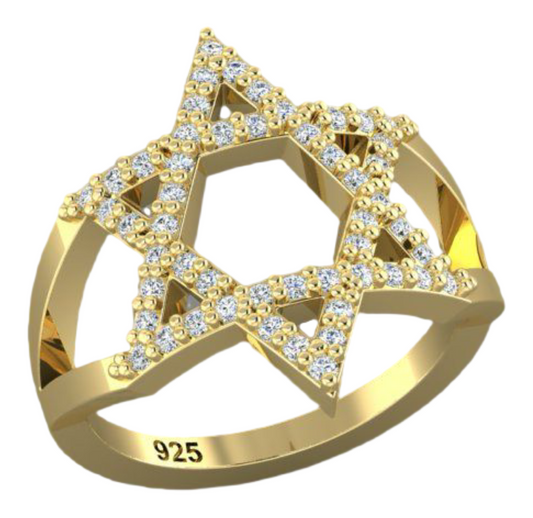 STAR OF DAVID CUBIC RING