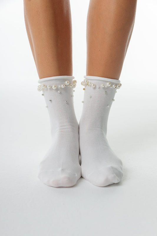 BEADED SHORT SOCKS LIMLIM