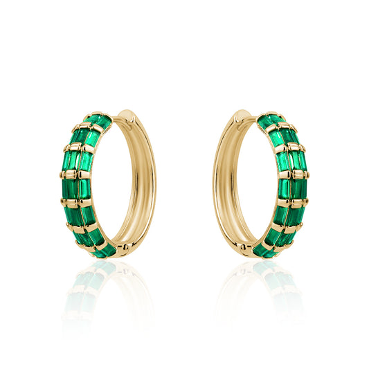 EMERALD BAGUETTE HOOPS
